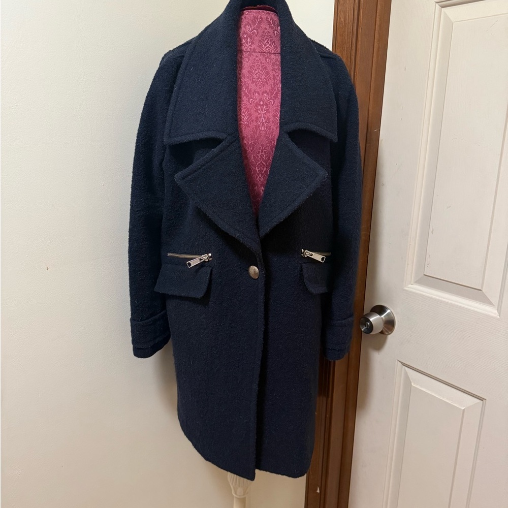 Joie Dark Blue Pea Coat L